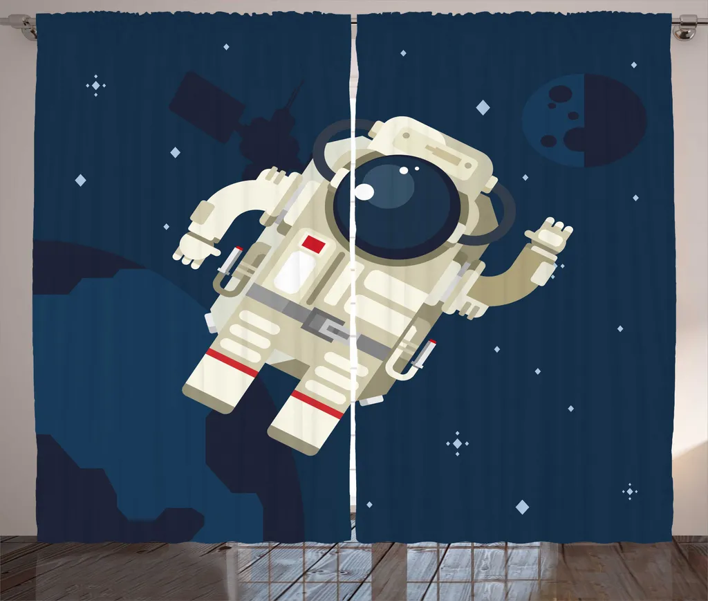 Grand rideau occultant astronaute 280x225cm pour bloquer la lumière