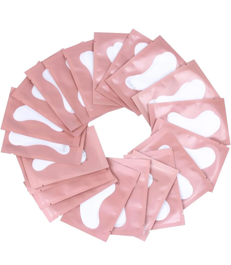 50 Paar Augenpads für Wimpernverlängerung Fusselfrei Augen Gel Patch Hydrogel Augenpads Profi Lint Free Eye Gel Patch for Eyelash Extensions (Rosa)