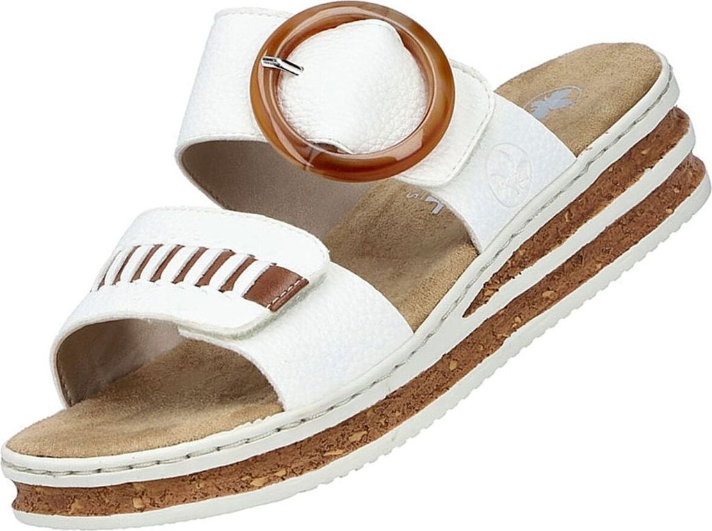 Rieker Damen Pantolette schmal mit großer runder Schnalle Produktbild 