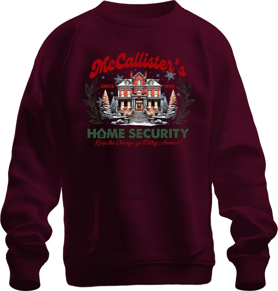 McCallister's Home Security Kevin Allein Zuhause - Weihnachten Christmas Xmas Uni Weihnachtspullover, Burgundy, 3XL
