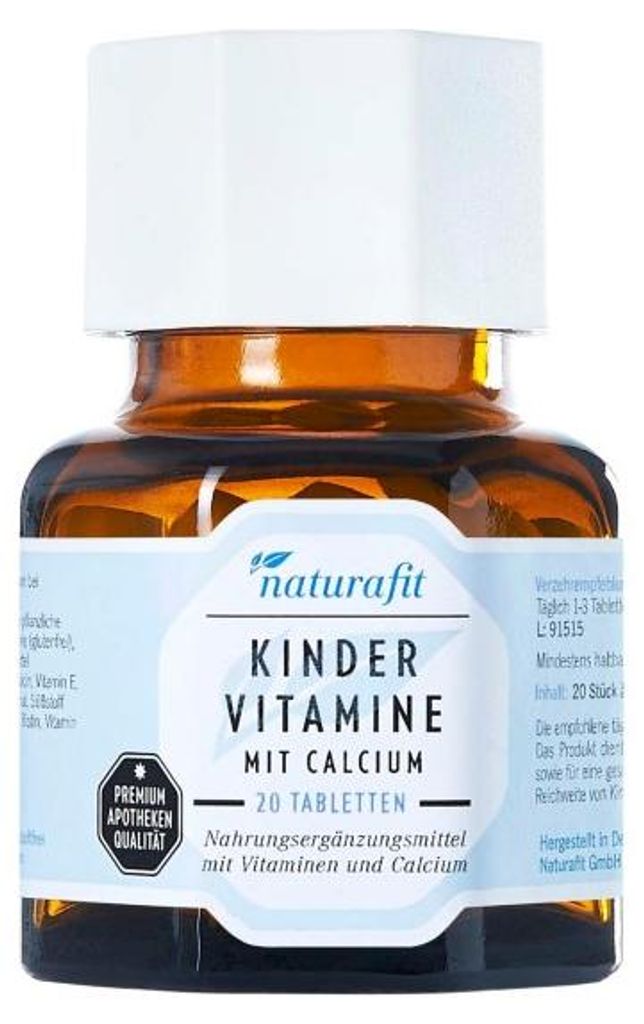 naturafit Kindervitamine mit Calcium Tabletten, 20 St. Tabletten