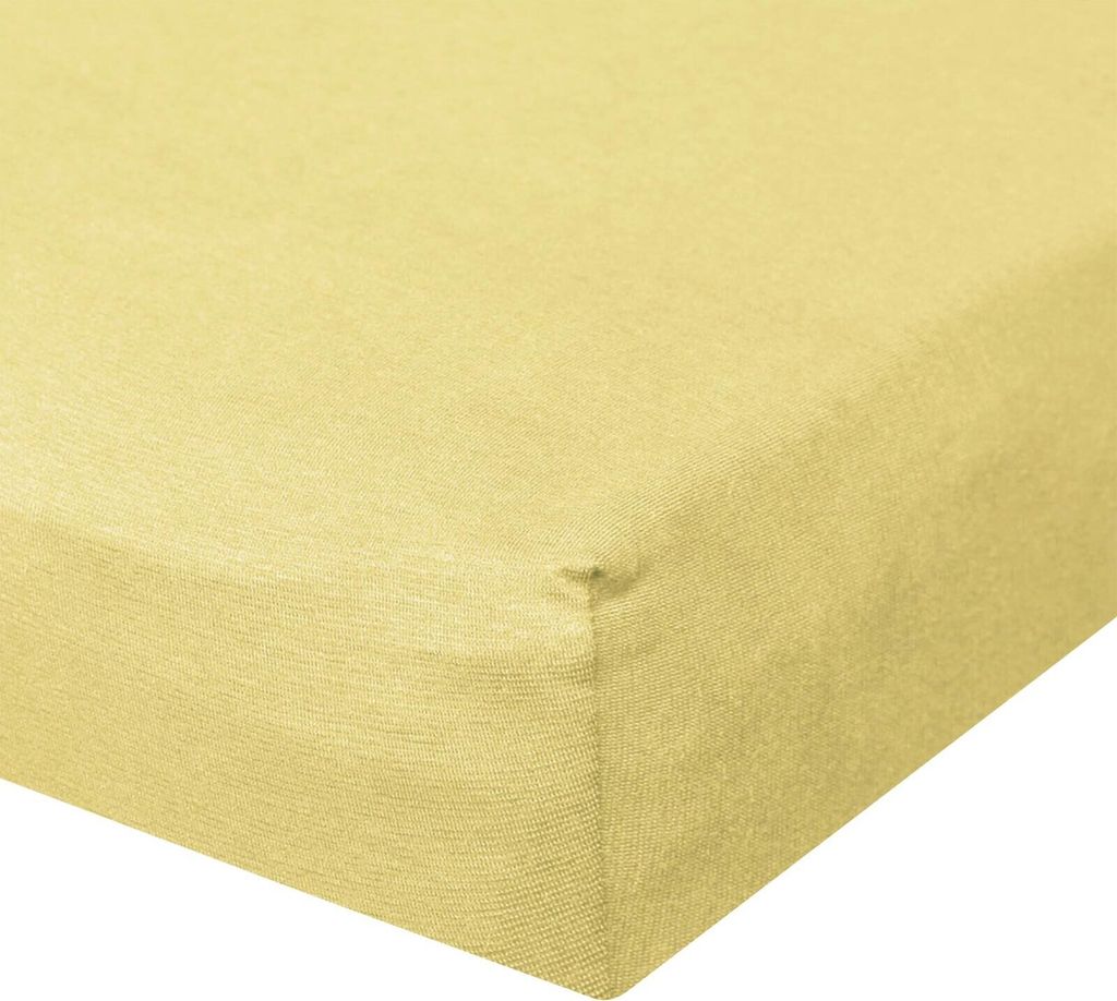 Bettwaren-Shop Jersey Spannbetttuch Ultra-Stretch 120x200 - 130x220 cm creme