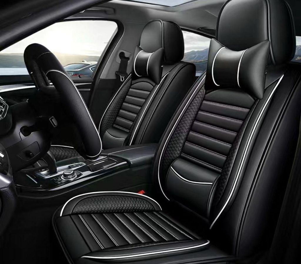 DINGQINGYUN Sitzbezug Set Für Volvo V60 2011-2026 - 5-teilig PU Leder Komplettset