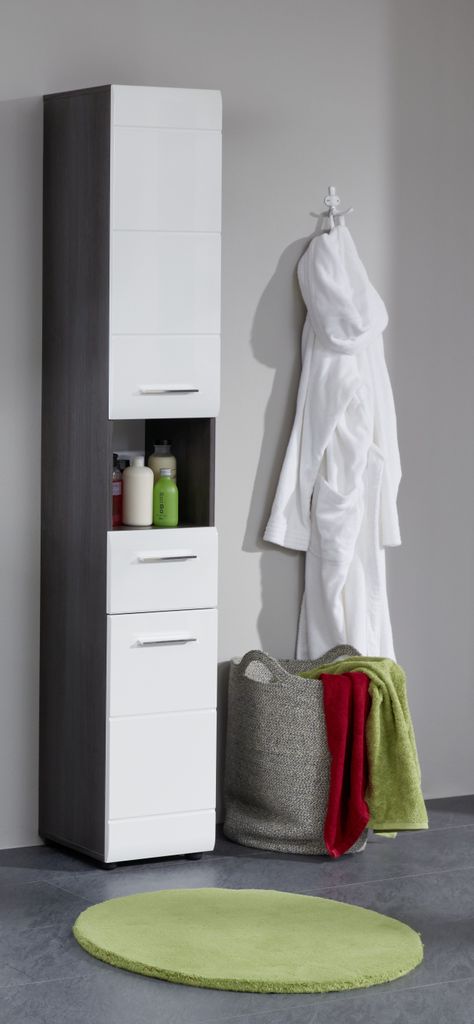 trendteam Bad Hochschrank Line/Skin Sardegna Rauchsilber Produktbild 7
