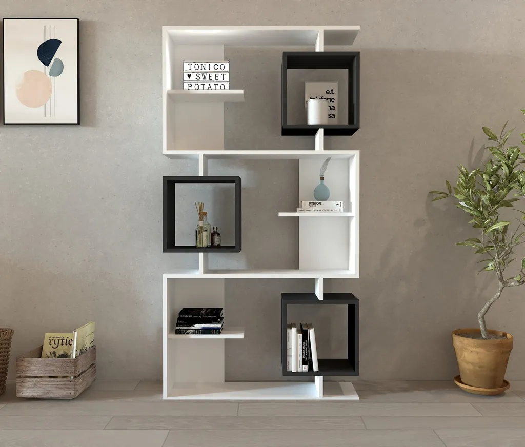 Bibliothèque Design 171 cm Icardi, Structure Mélaminé Haute Qualité