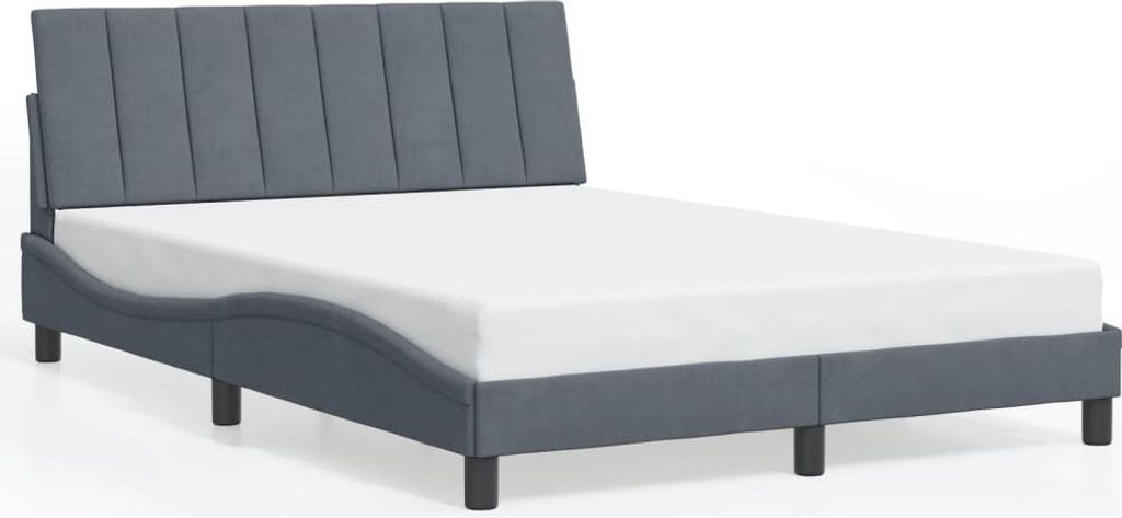 vidaXL Bettgestell ohne Matratze "Hanko" Dunkelgrau 140x200 cm Samt