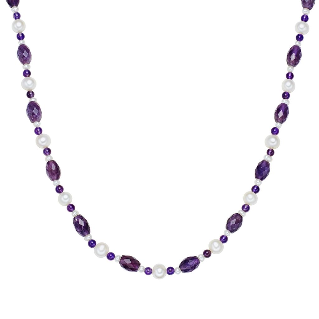 Valero Pearls Perlen-Kette Sterling Silber Amethyst Produktbild 