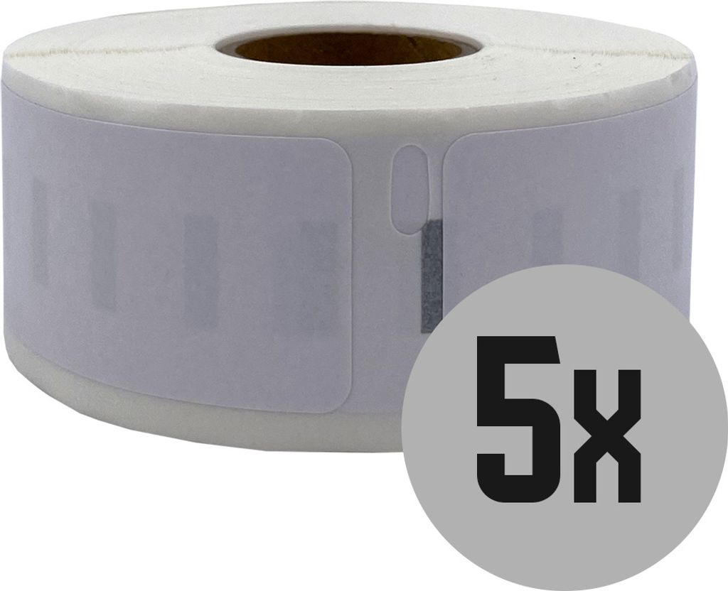 DULA Labels - Kompatibel mit Dymo 11352 / S0722520 - Abnehmbar - Weiß - Rücksendeetiketten - 5 Rollen - 25 x 54 mm - 500 Etiketten pro Rolle