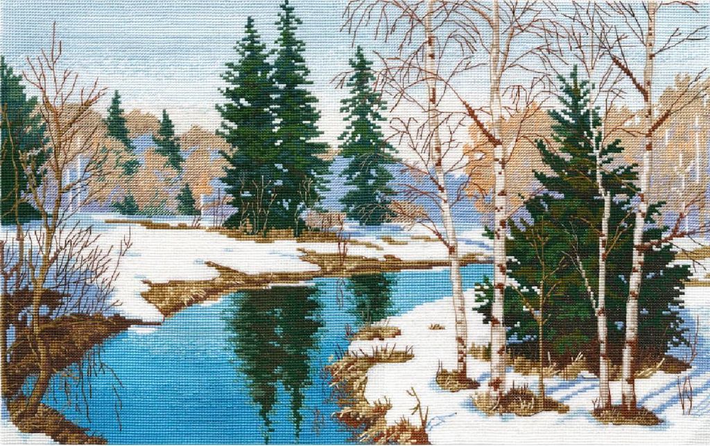 Oven Kreuzstich Set "Tauwetter", Zählmuster, 40x26cm