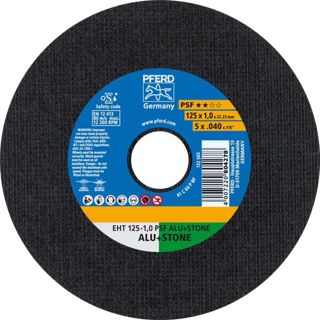 25 Dischi Taglio PFERD EHT 125-1,0 PSF ALU+STONE | Taglio Professionale
