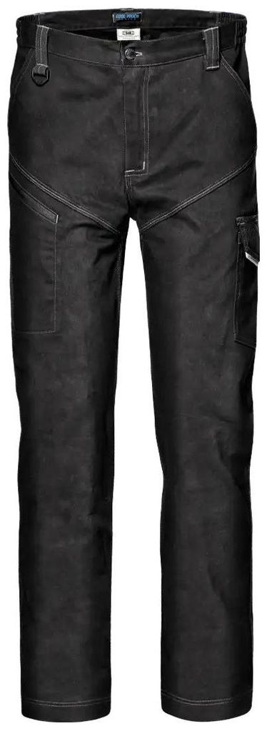 Sir Safety COOL TOUCH Herren-Arbeitshose aus Stretch-Twill mit Dreifachnähten, 58, Schwarz