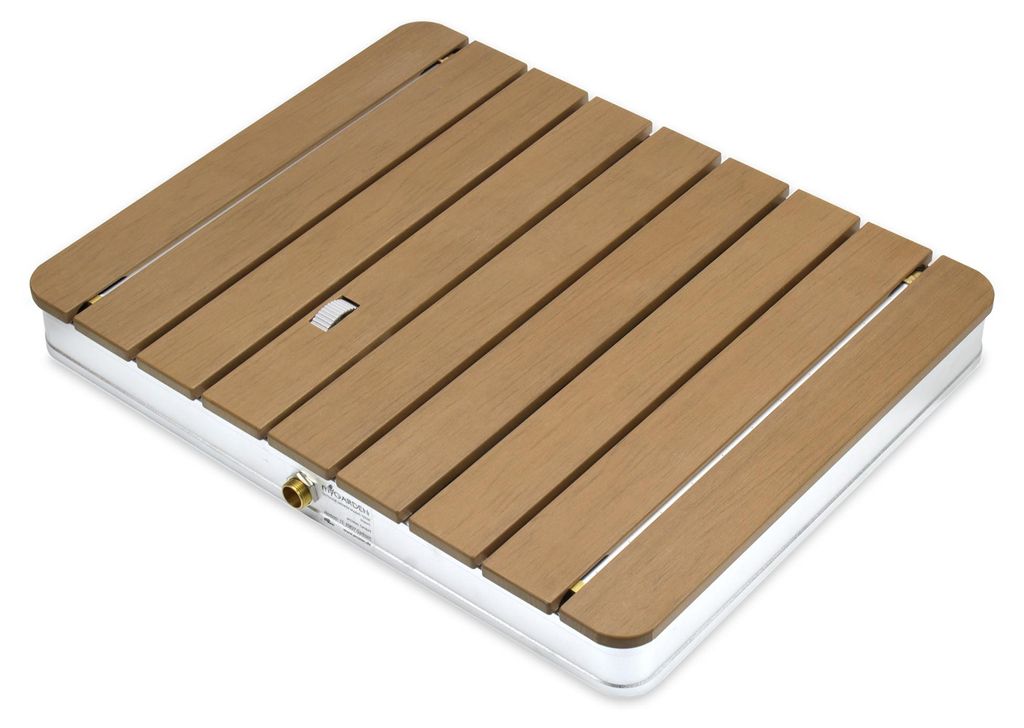 Rechteckige Bodendusche aus WPC für Garten, Pool, Sauna Produktbild 