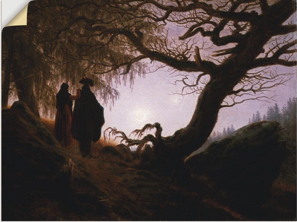 ARTland Wandbild, selbstklebend Mann und Frau Mondbetrachtung, 1830/35 Größe: 80x60 cm