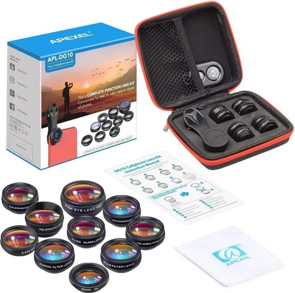 Objectif pour Téléphone Set Complet 10 Accessoires Macro et Grand Angle - 7
