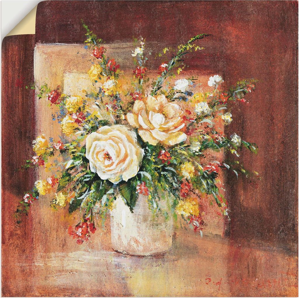 ARTland Wandbild, selbstklebend Spanische Blumen II Größe: 30x30 cm