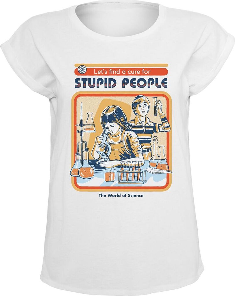 Steven Rhodes T-Shirt Damen A Cure For Stupid People weiß XXL