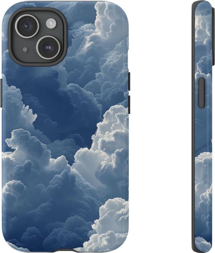 3D Wolkenmeer in Blau – Hülle Kompatibel mit iPhone 15