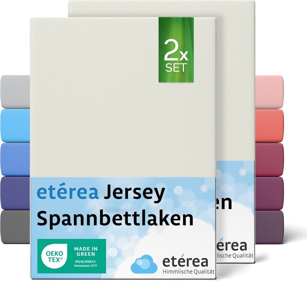 set di 2 lenzuola in jersey nature 80x160 cm - 80x180 cm - Immagine del prodotto 