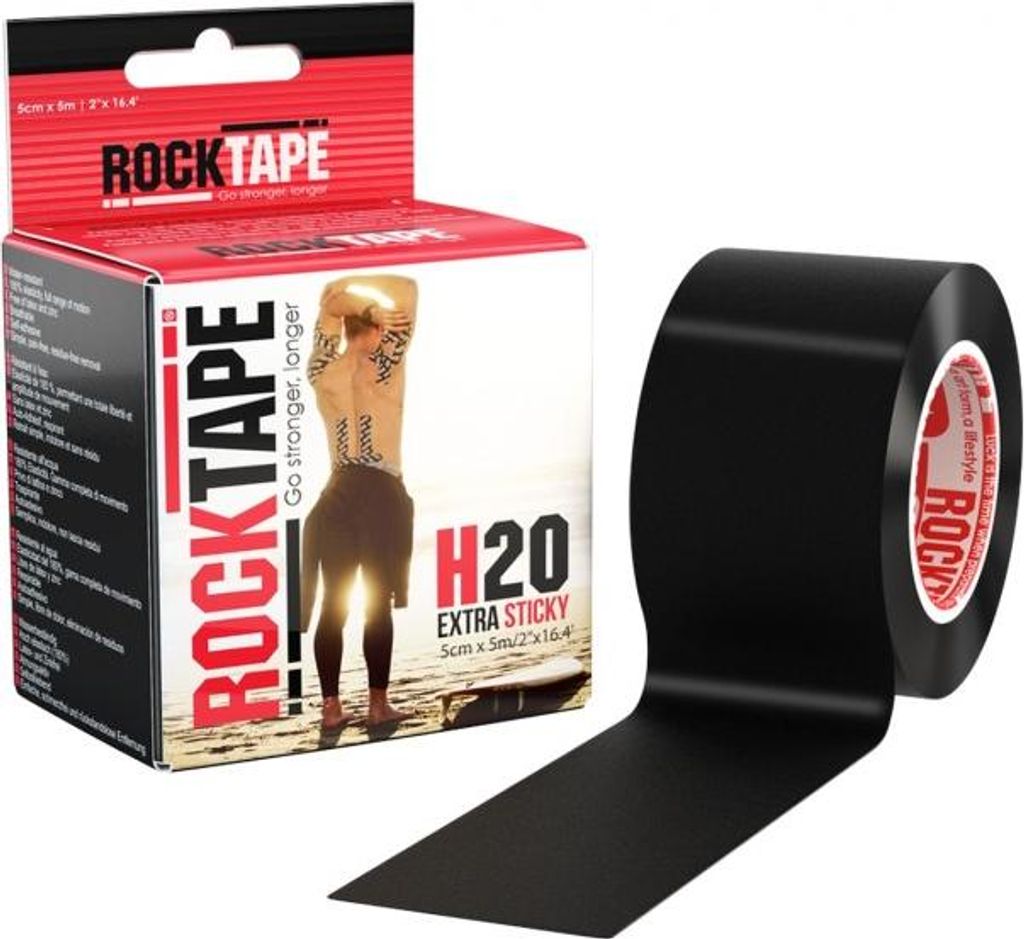 RockTape H20 Kinesiotape – Sporttape – 5 cm x 5 m – Schwarz Produktbild 