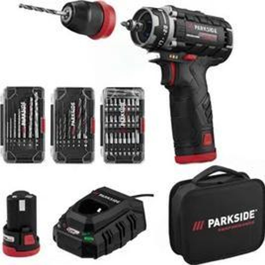 Parkside Performance Akkuschrauber PBSPA 12 E4 +2 Akku Produktbild 
