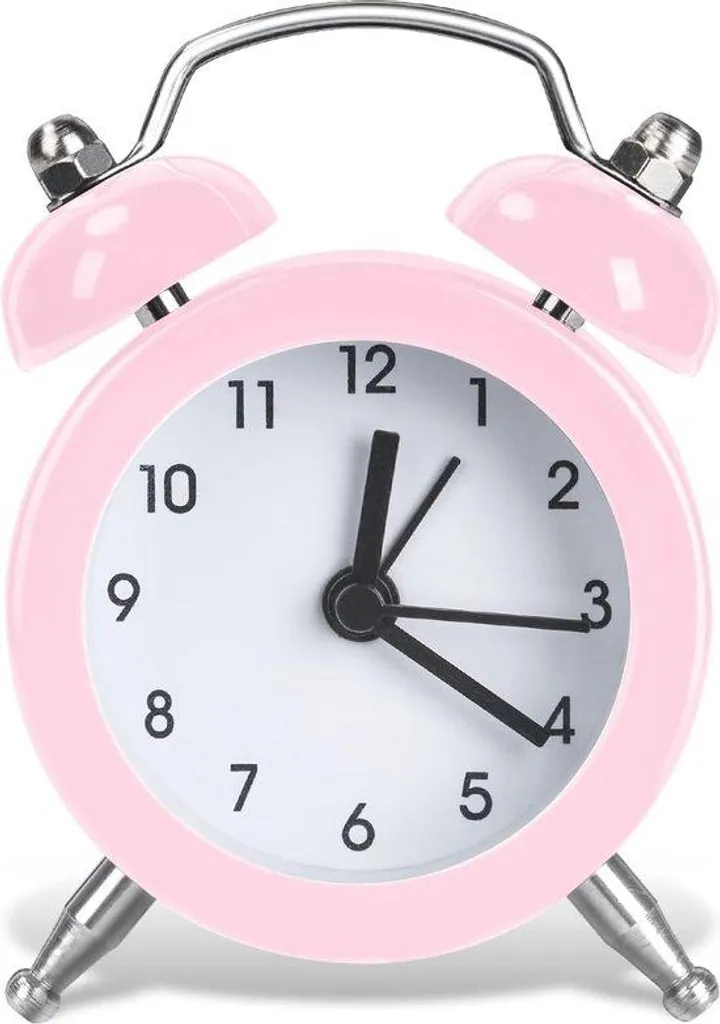 Horloge de table rose minimaliste sans tic-tac pour salon et étagère