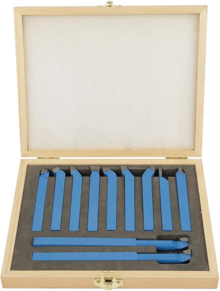 11-teiliges Set 10 x 10 mm Drehmeißel mit Hartmetallbestückung zum Schweißen, Fräsen, Schneiden und Drehen