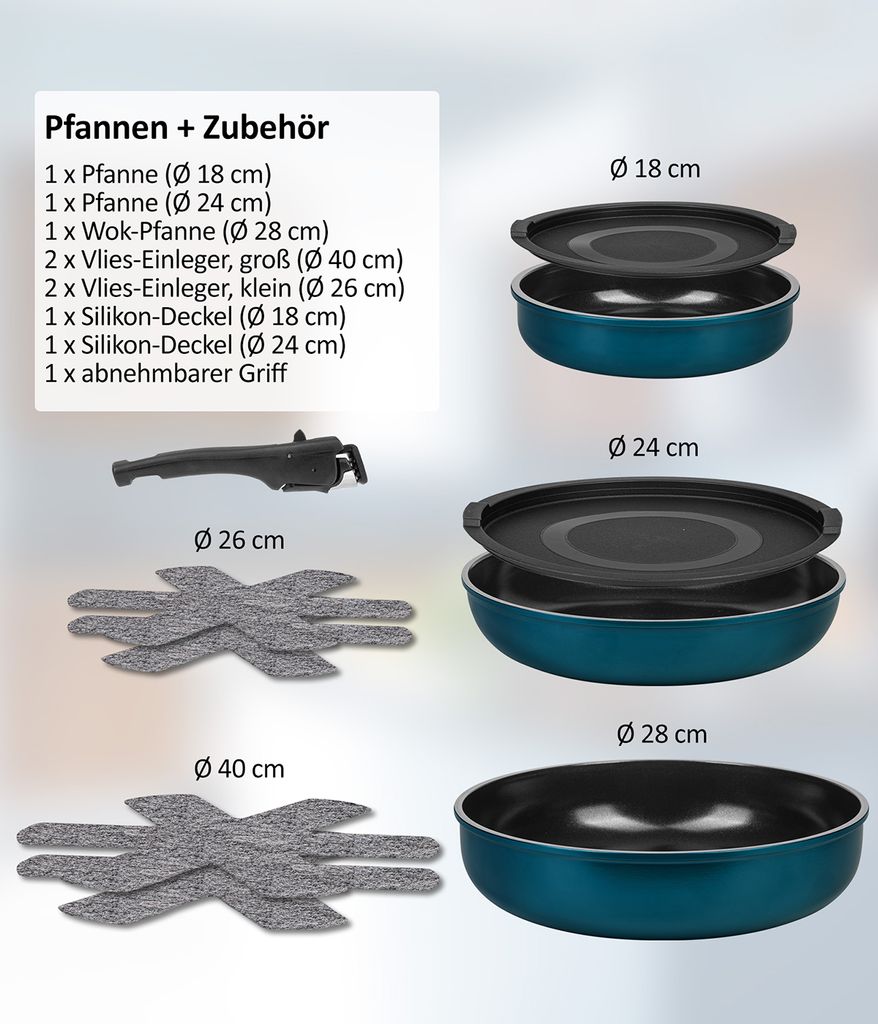Kelton Pfannenset Töpfe Set 3 in 1 mit Deckel und Produktbild 6