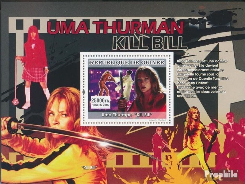 Briefmarken Guinea 2007 Mi Block 1337 (kompl. Ausgabe) postfrisch Uma Thurman - Kill Bill