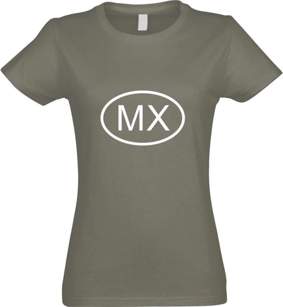 Kiwistar - T-Shirt tailliert - Damen - Olive - Mexiko MX - mit Motiv Bedruckt - Funshirt Design - Sport - Freizeit - Damen - XL