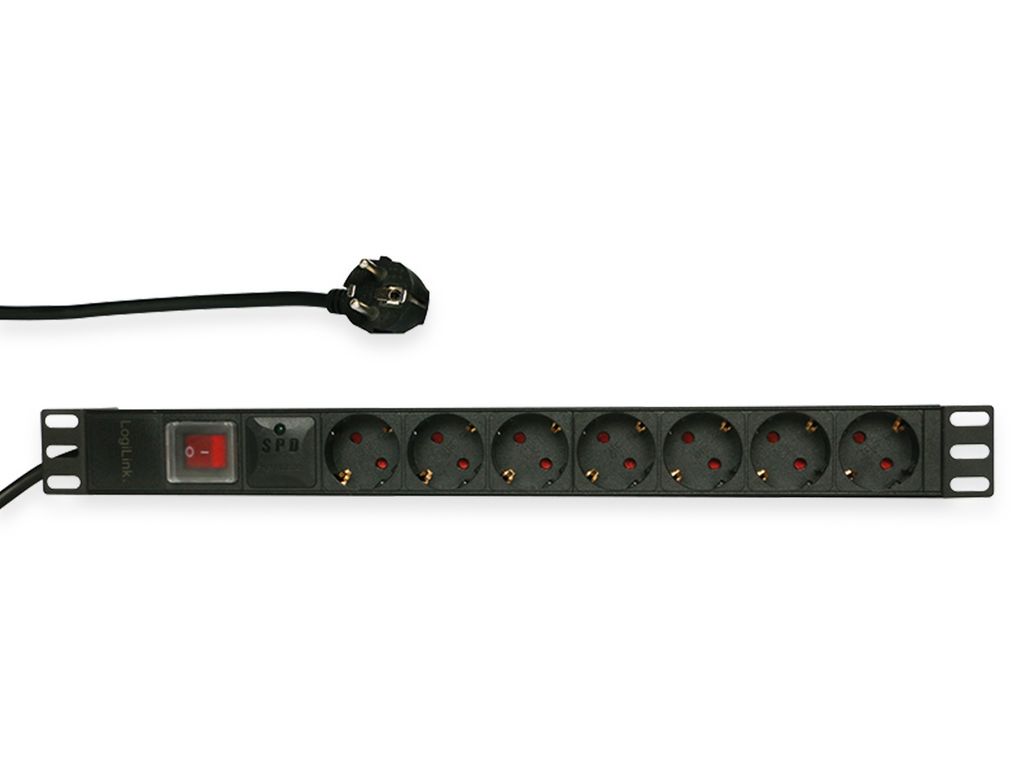 LogiLink PDU7C01, 7 x gniazdo sieciowe, Typu F, 230 V, 50 - Zdjęcie produktu 