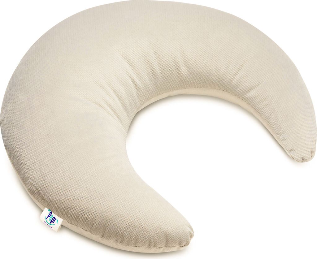 Pepi Kuschelkissen in Mond Form - Handgenäht Antiallergenes Kissen 46×40 cm - weiches Kinderkissen Dekokissen für Babys Plüschmond - Luna Cappu...
