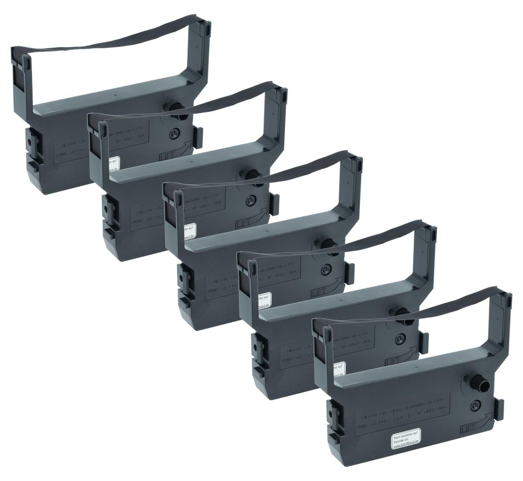 vhbw 5x Farbband Schriftband kompatibel mit Sanyo SMP 203 Nadeldrucker, Bondrucker - Schwarz