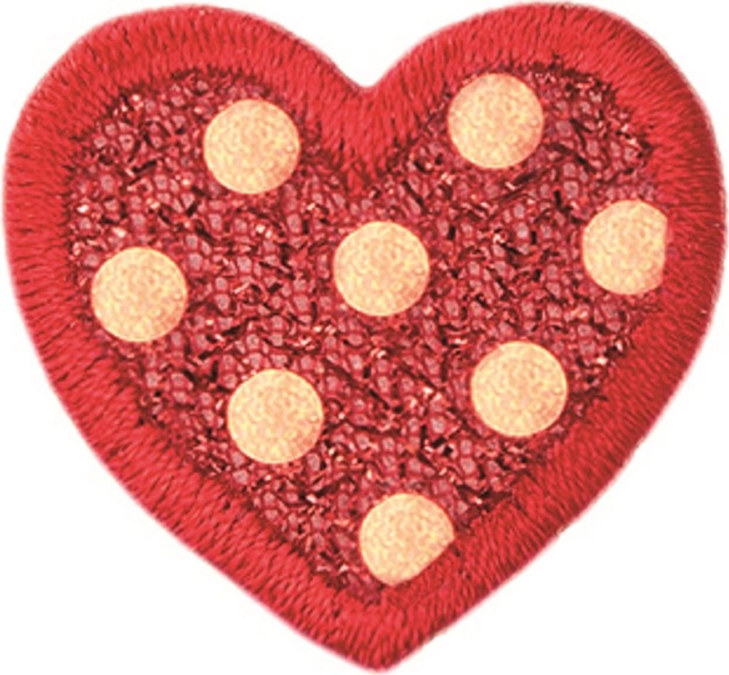 Mono Quick 0212x Pailletten Herz, Bügelbild, Patch, ca. 2,5x2,3cm rosa rot blau : Rot Farbe: Rot