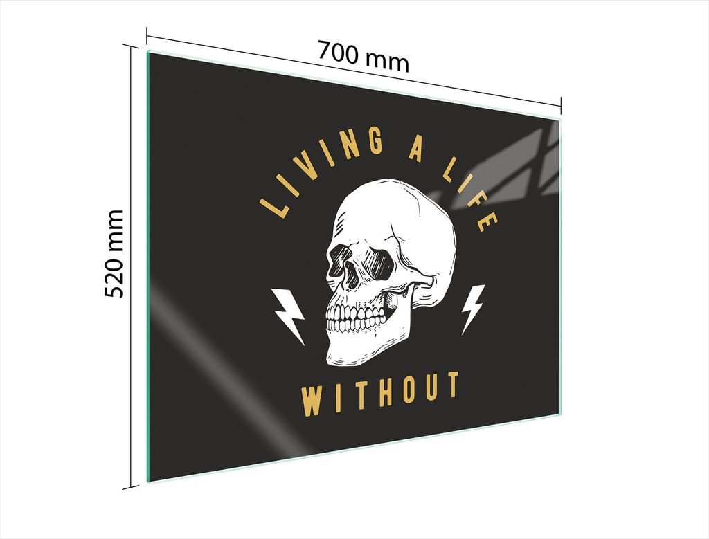 Glasschutzplatte Für Herd 70X52 Totenkopf