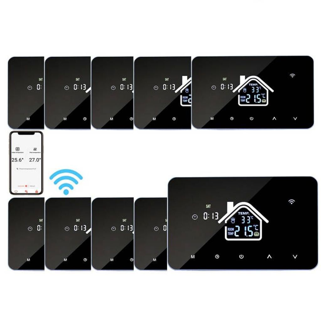 10X WiFi Digital LCD Raumthermostat Intelligenter Thermostat für Wassererwärmung Fußbodenheizung Wochenprogrammierbare Thermostat Wandthermostat...