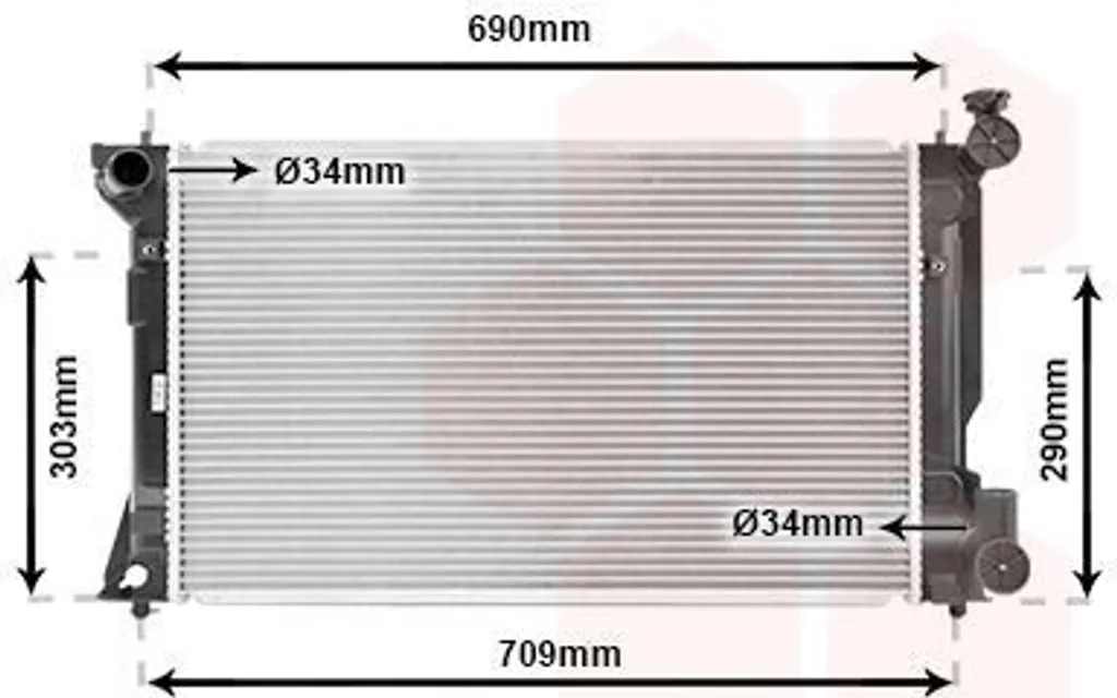 Radiateur refroidissement moteur Van Wezel 53002332 pour Toyota Avensis T25