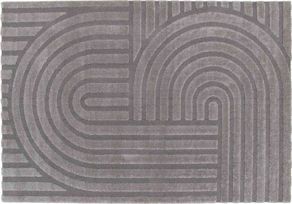 Kurzflorteppich mit zeitgenössischem Muster in Grau 120 x 170 cm - Oviala Arche