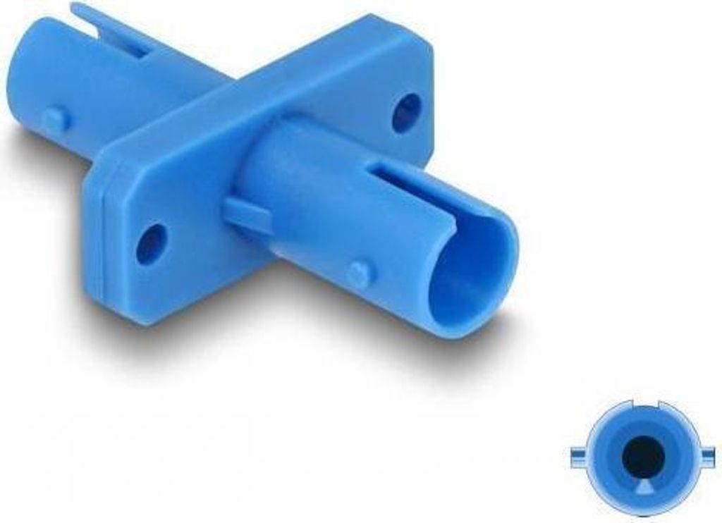 DELOCK LWL Kupplung ST Simplex Buchse zu ST Bu blau