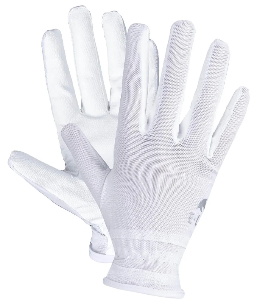 Gants de sport équestre légers et respirants E.L.T Sunny coloris blanc