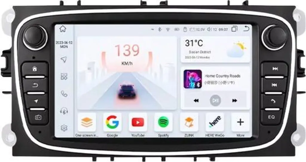 Système de Navigation GPS Android 7 Pouces - Autoradio Bluetooth pour Ford