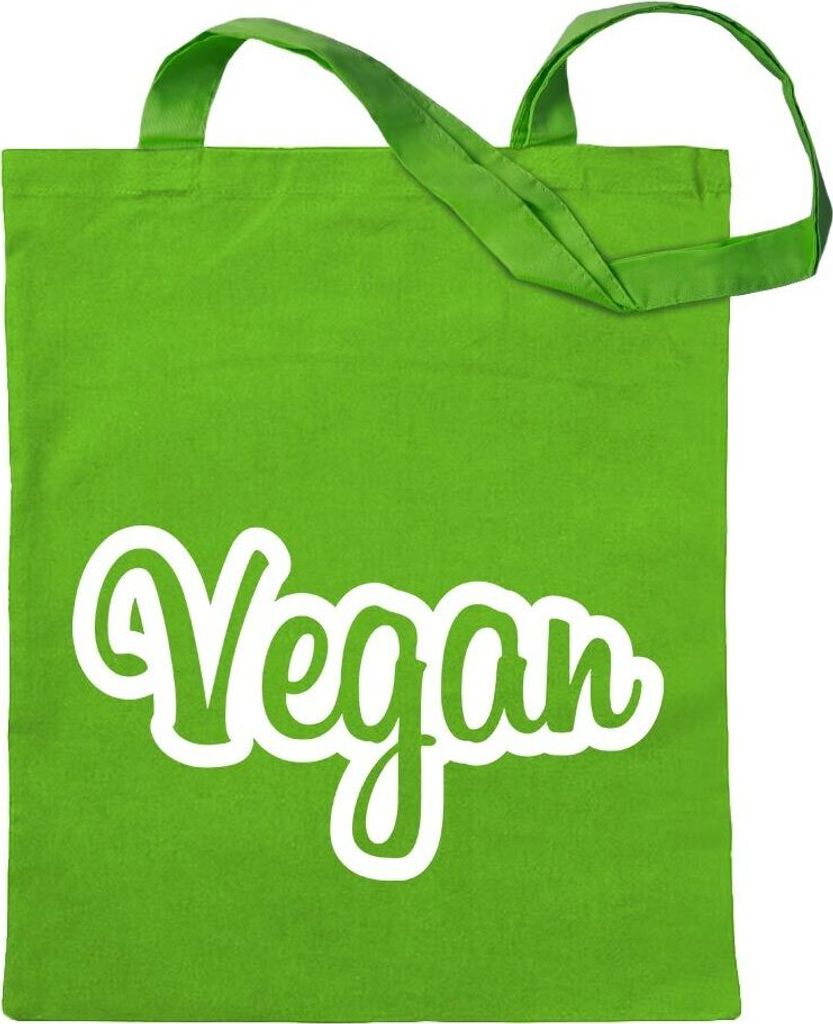 Kiwistar - Baumwolltasche - hellgrün - Vegan Veganismus Ernährung - Tragetasche Stoffbeutel Umhängetasche Langer Henkel