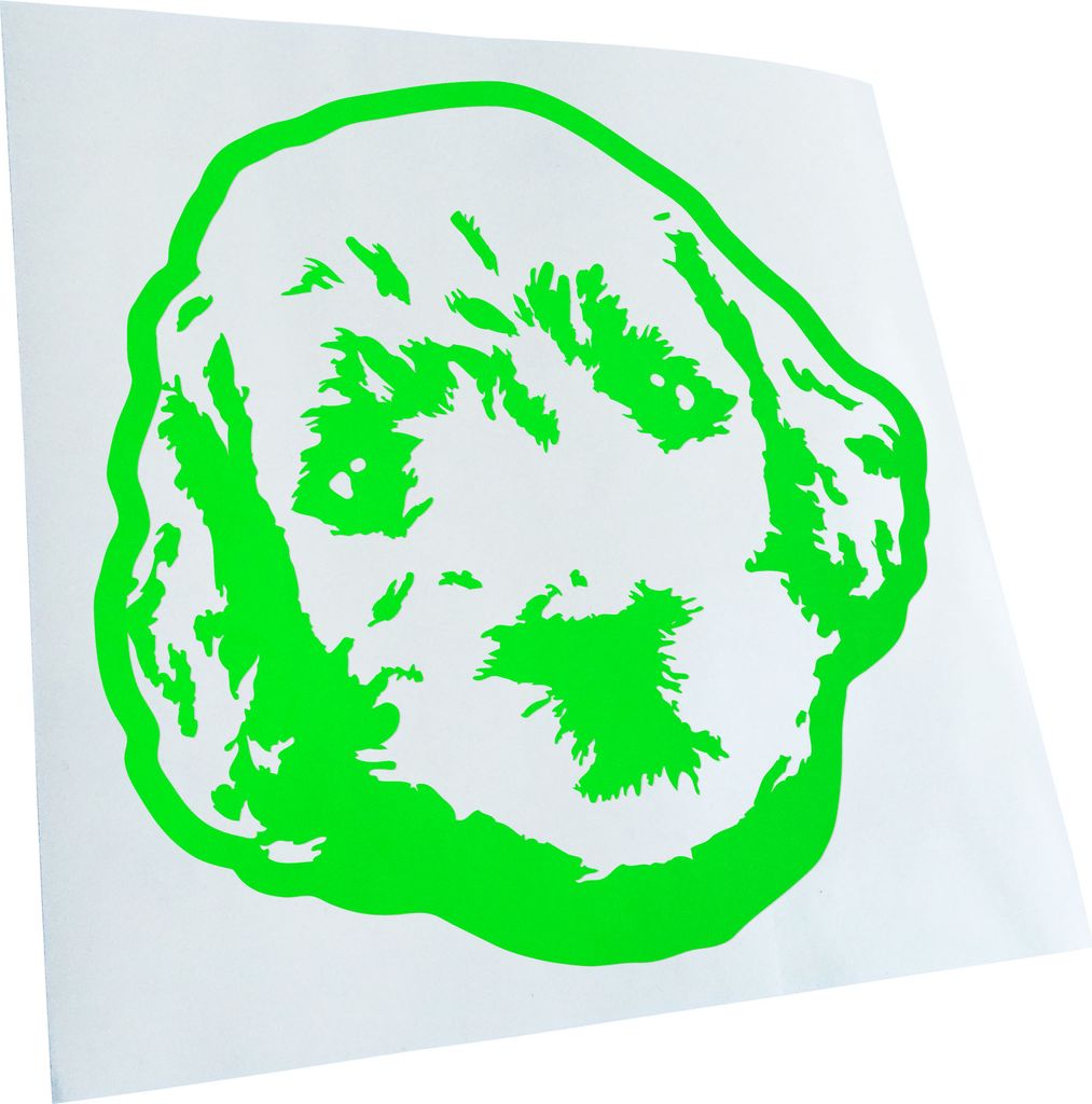Kiwistar - Autoaufkleber - Golden doodle Hund - Neongrün - 60x60cm - Aufkleber für Auto, Laptop, Fahrrad, LKW, Motorrad mehrfarbig JDM Decal Racing