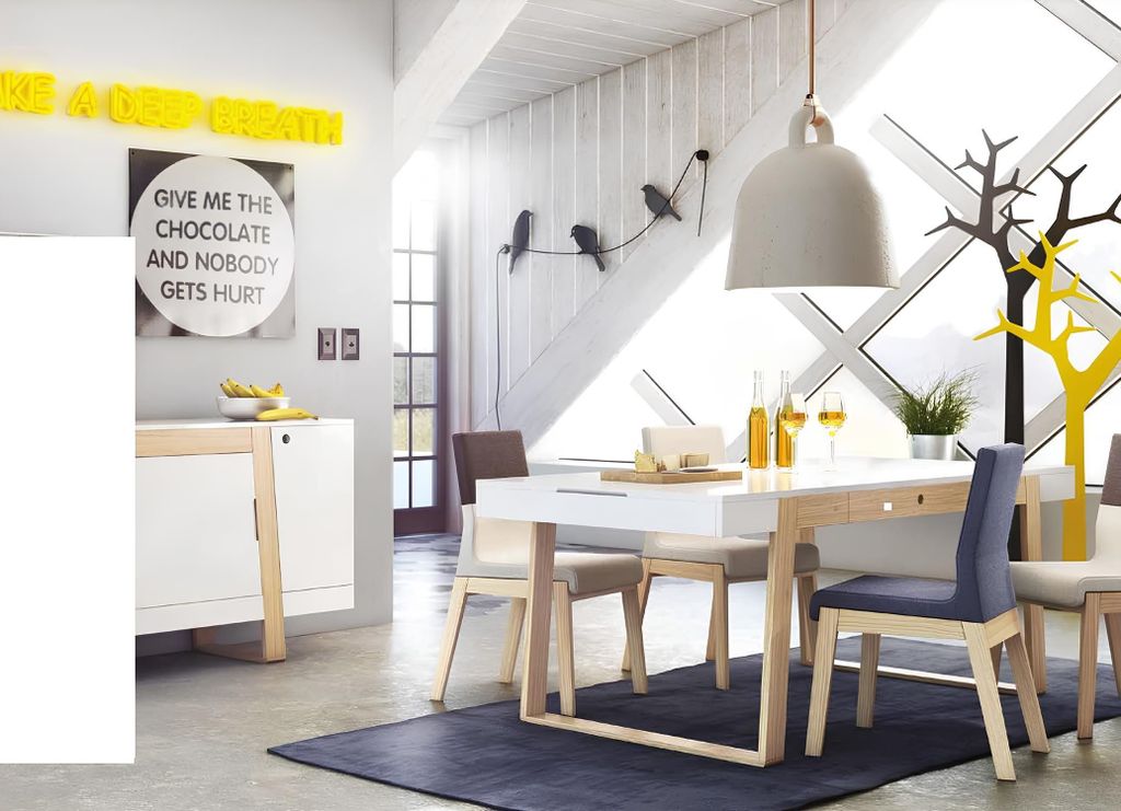 Moderner Esszimmerstuhl Luxus Stühle Polstermöbel Stoff Design Holz Neu