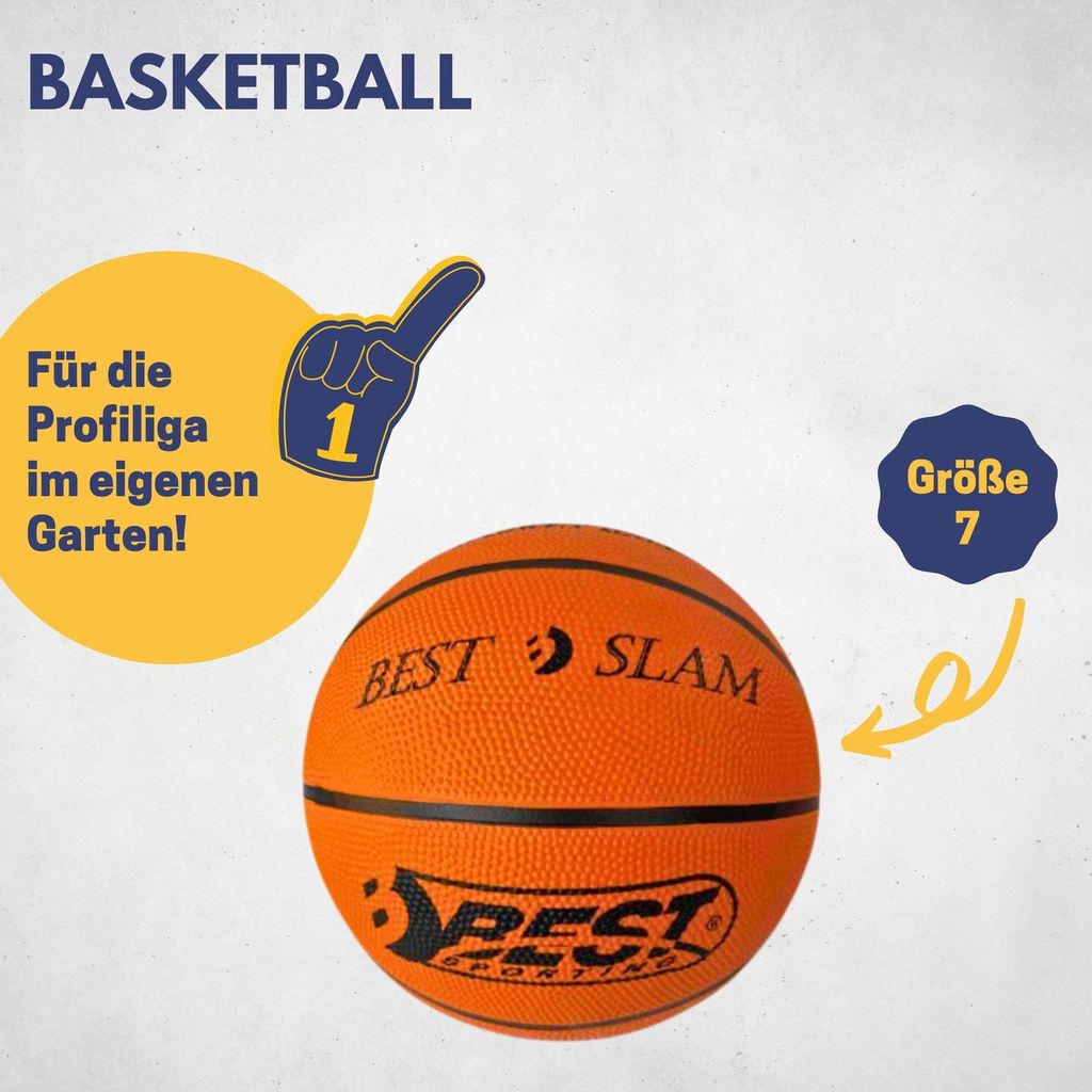 Best Sporting Basketball Größe 7 Slam I Hochwertiger Basketball Outdoor I Robuster Basketball Kinder & Erwachsene
