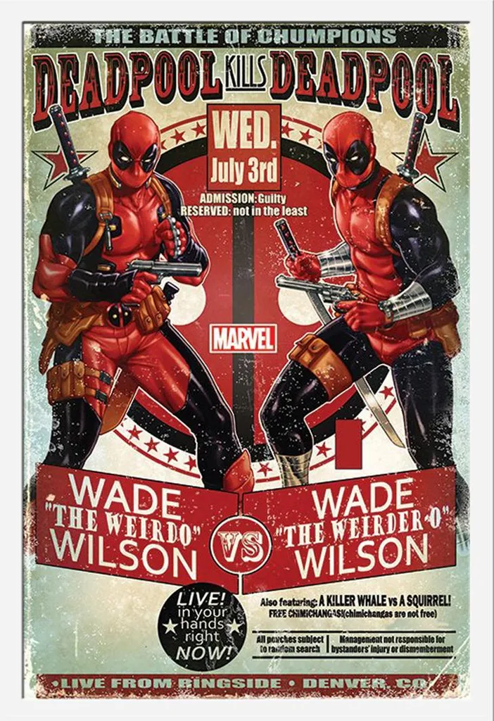 Affiche encadrée Deadpool Wade Vs Wade, cadre blanc amovible Shinsuke