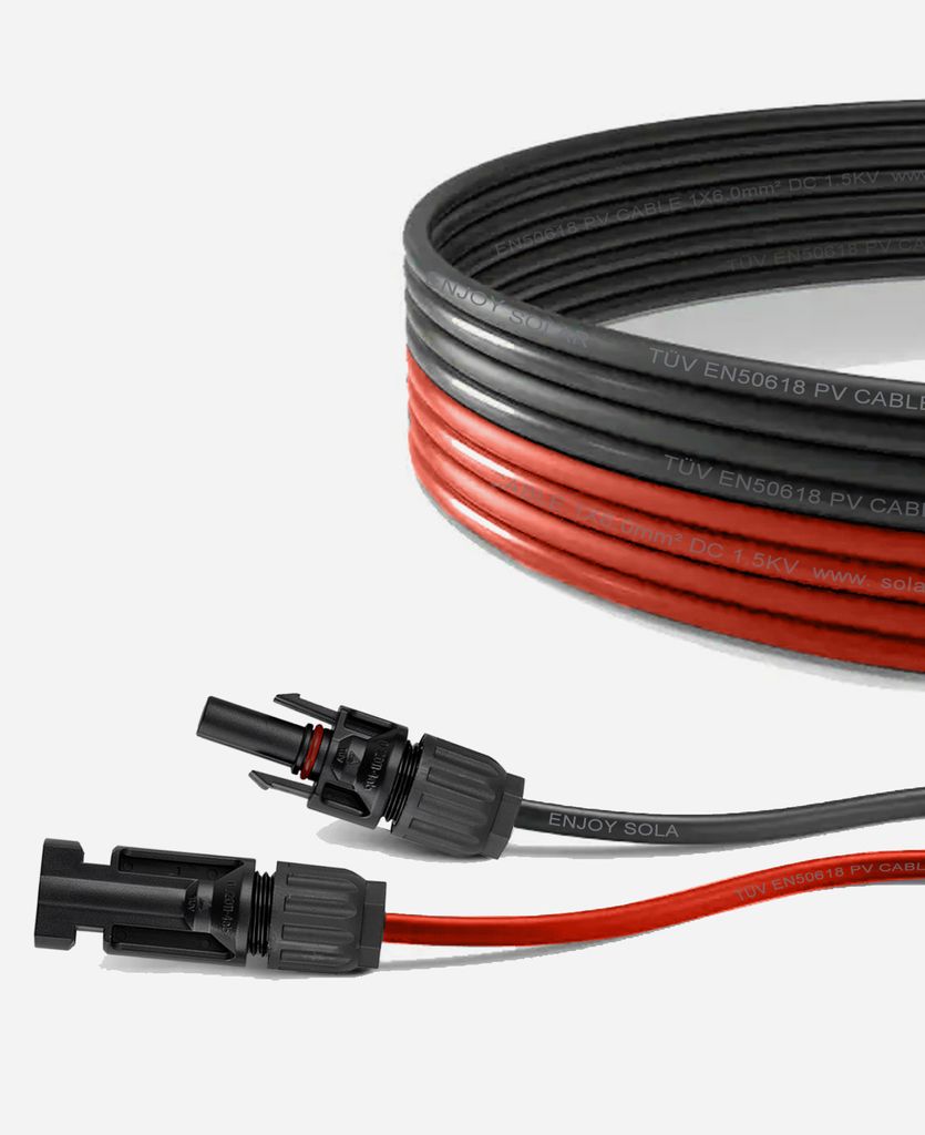 enjoy solar Solarkabel 15 m, 6 mm², mit Solarsteckern, Modul–Laderegler Verbindung, 0% MwSt.