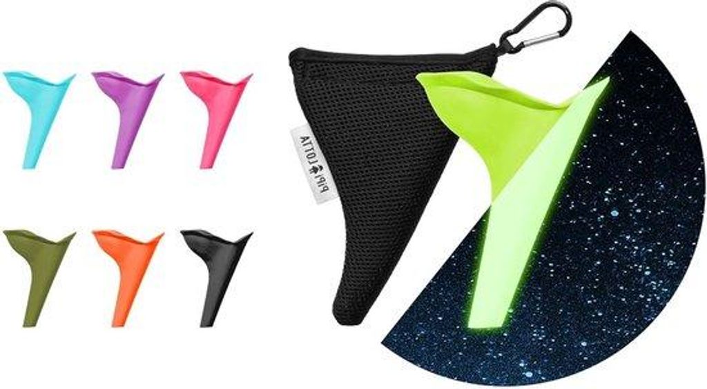 Portable-urinoir für Frauen - herstellbarer, fluoreszierender Plastik-urinoir für Frauen - mit Schutzfolie - für Festival- und Camping-Verwendung