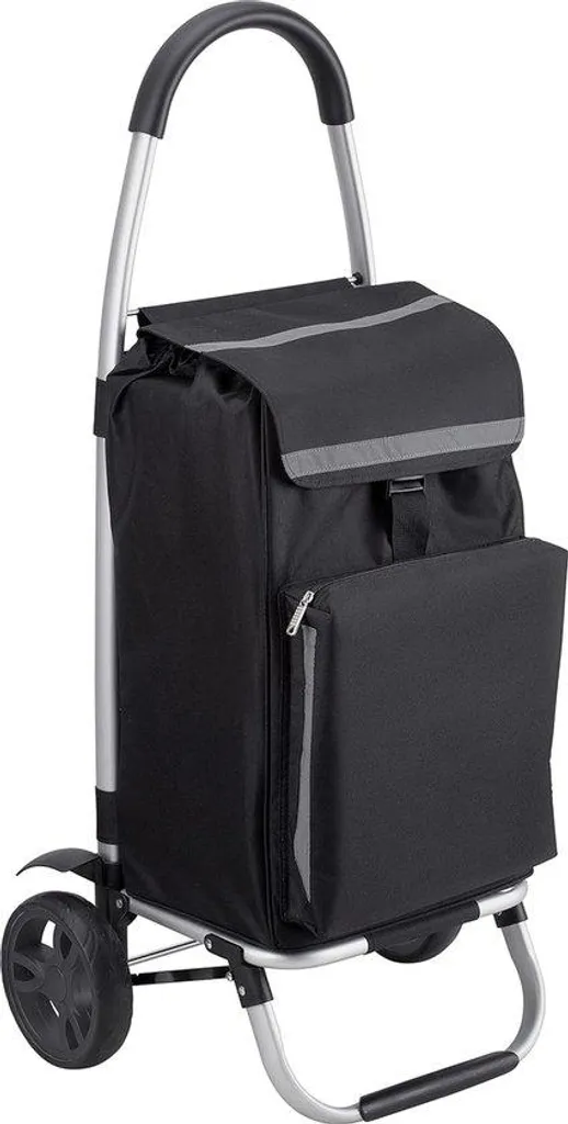 Poussette de marché pliable 54L imperméable avec sac amovible noir