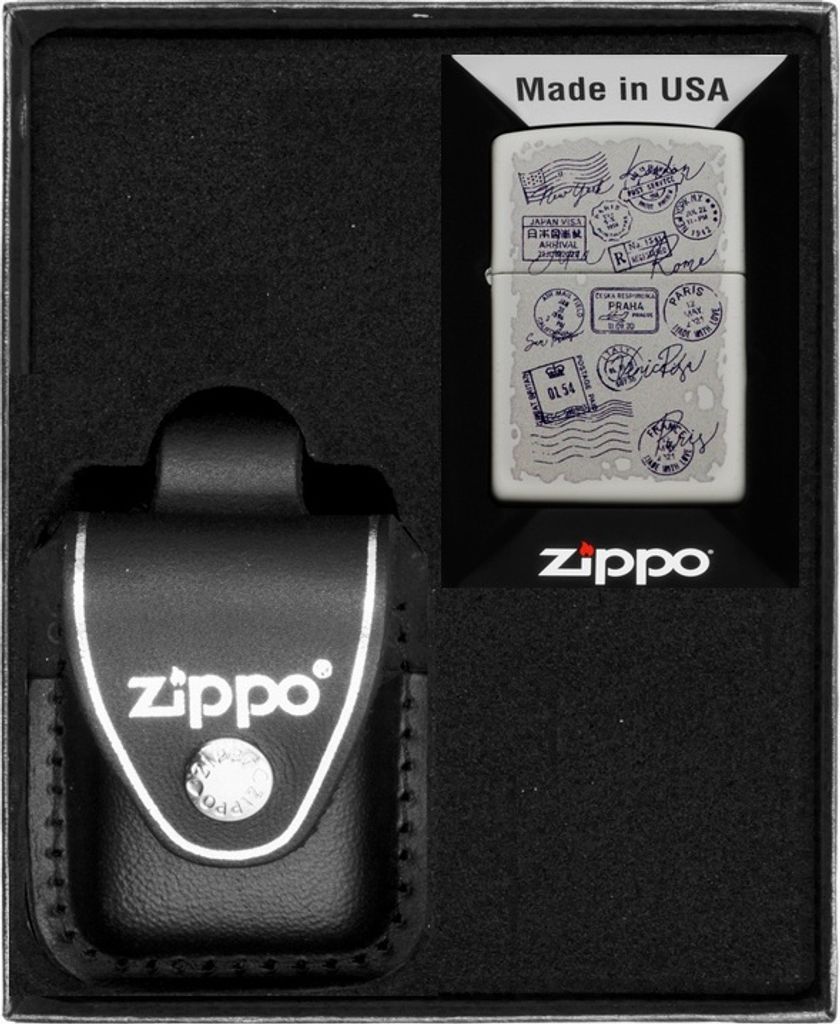 ZIPPO Feuerzeug-Set STAMPS DESIGN Geschenk No3