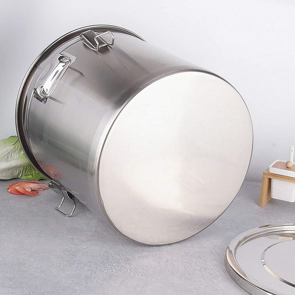SHIOUCY 6 Liter Edelstahl Industrie Küche Eimer Futtereimer Milcheimer